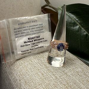 Rose Gold Plated Ring with Light Tanzanite Cubic Zirconia